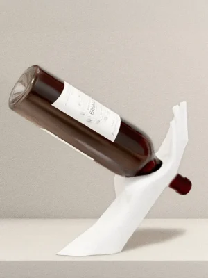 Blanco Mate Soporte Flotante para Botella de Vino