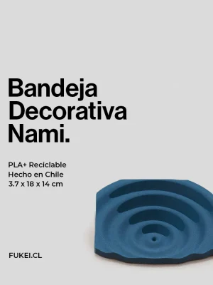 Iamgen técnica Bandeja Decorativa Nami Azul Mate