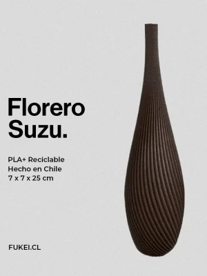 Imagen técnica Florero Suzu Compact Café Oscuro