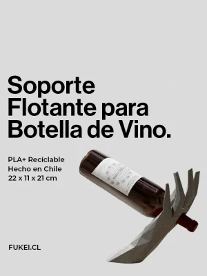 Imagen técnica Gris Mate Soporte Flotante para Botella de Vino