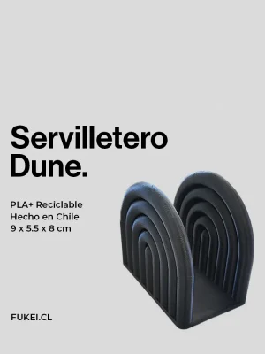 Imagen técnica Servilletero Dune Negro Mate